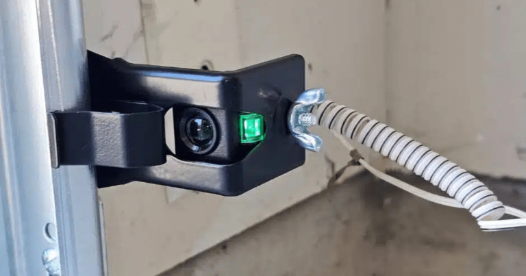 Garage sensor with green light is on.